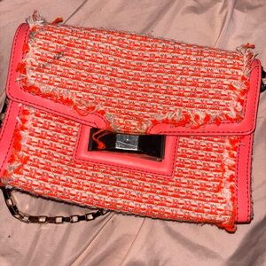 Chic Pink and Orange Tweed Women's Bag